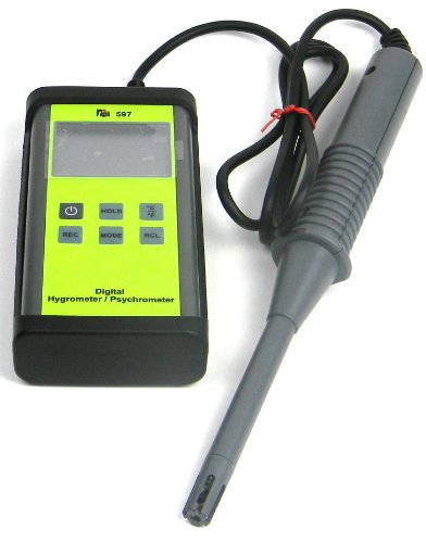TPI 597C1 Digital Hygrometer/Psychrometer, 9V Battery, 5-45/64