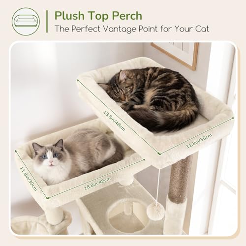 Globlazer Tall Cat Tower Extra Large Cat Tree House, S77D, Beige by Globlazer - Used condition - US$135.45