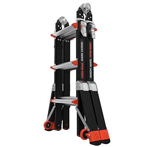 Little Giant Ladders, Dark Horse, M13, 7-11 foot, Multi-Position Ladder, Fiberglass, Type 1AA, 375 lbs weight rating, (15143-001)