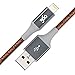 360 Electrical 360650-LR Habitat 4ft Premium Braided Charging Cable with Lightning Connector â€“ MFi Certified for iPhone and iPad - Authentic-Leather