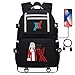 EDMKO Darling in The FRANXX Anime Zero Two 02 Casual Rucksack Tagesrucksack Bookbag Laptop Schultasche Reisetasche Cartoon Anime Manga Druck Geschenk für Fans Kinder Multicolor