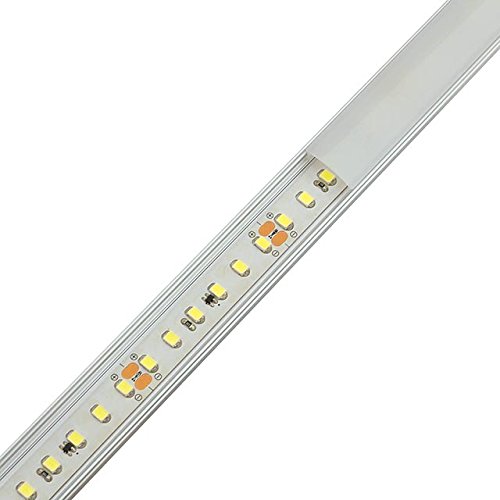 Aluminum Channel System with Cover, End Caps, and Mounting Clips, for LED Strip Installations, U-Shape, Pack of 5X 1m Segments, 1902-U