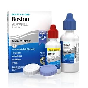 Boston ADVANCE Contact Lens & Conditioning Solution, Travel Kit for Rigid Gas Permeable (RGP) Lens, Conditions & Wets for Comfort, 0.33 Fl Oz + 1 Fl Oz
