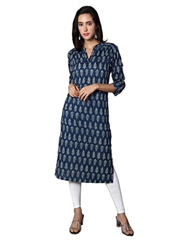 Image of See Designs Blue, White Abstract Women's Kurta