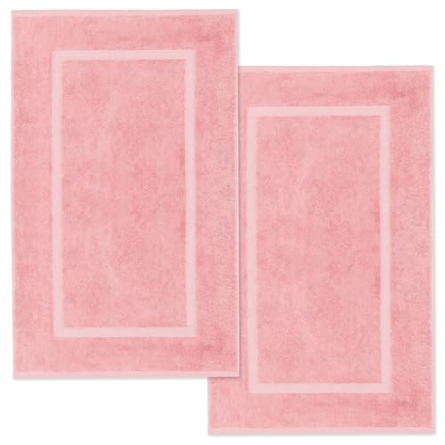 Lavea® Lot de 2 Tapis de Bain 50x80 cm Doux et Absorbants – 100% Coton, Tapis de Salle de Bain Lavables – Idéals comme Tapis de Douche ou de Bain –...