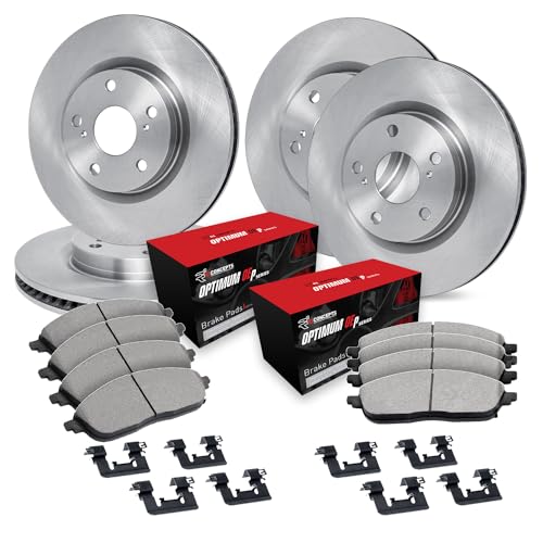 Image of R1 Concepts Front and Rear Brake Kit Fits 2018-2022 Buick Encore | Chevrolet Trax| Optimum Oep Pads, Blank eLINE Rotors| Hardware| 11.8 inch Front & 10.6 inch Rear
