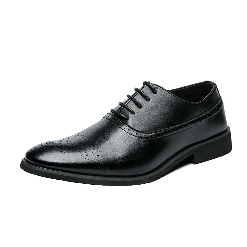 Santimon Men's Dress Oxford Shoes Classic Brogues Style Lace Up Formal Derby Shoes Casual Office Business Shoes