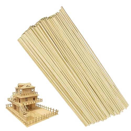 Transmore 100 Stück Zuckerwatte Stäbe 400mm x 5mm Zuckerwattestäbe Holzstäbchen zum Basteln Stäbchen Bambusstäbe Für Zuckerwattemaschine Natürliches Bambus Holz für Holzarbeiten, Kunstprojekte & DIY