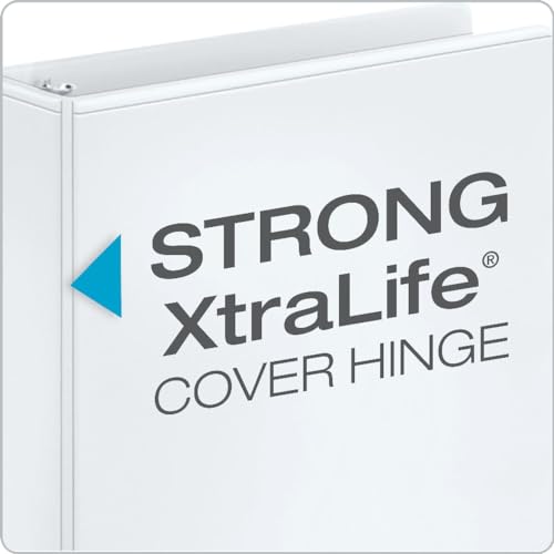 Cardinal Performer 3-Ring Binders, 3", Non-Locking Slant-D Rings, 725-Sheet Capacity, ClearVue Presentation, Non-Stick, PVC-Free, White, 4-Pack (27600) - Thumbnail 3