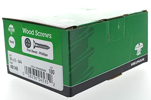 Hillman Zinc Flat Head Phillips Wood Screw #10 x 2-3/4" - 100 Pack 40140 miniatura 3