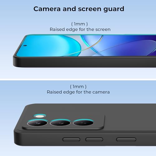 Image of A rtistque Back Cover Case for Realme 14x 5G / P3x 5G / Narzo 80x with Camera Protection | Shockproof TPU | Stylish Design | Slim Fit | Matte | Realme 14x Back Cover - Black