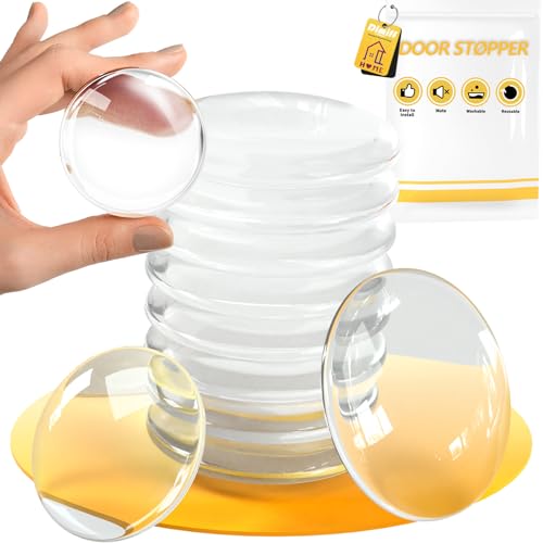 Dimiff Arret De Porte Bloc Porte, Stop Porte, Bloc Porte Sol, Bloque Porte Sol, Butee De Porte Adhesive, Protection Poignee Porte,Tampon Porte, Protection Porte Ø 40Mm |Rond-12pcs