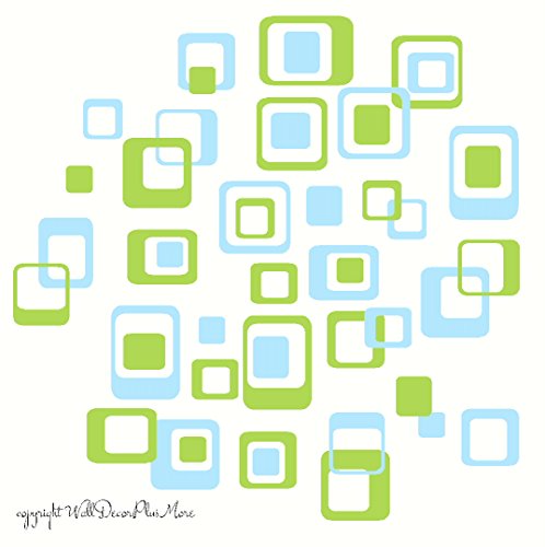 Funky R/Squares Wall Sticker Vinyl Decal 40 Piece 2 Color