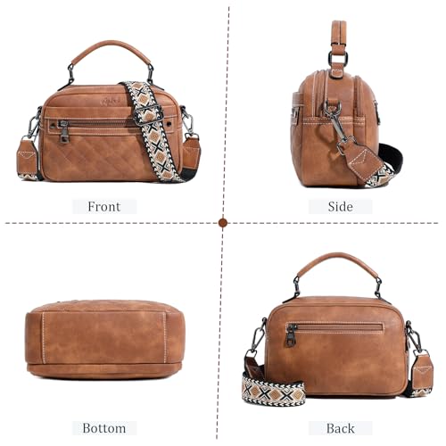 Crossbody Bags for Women Vegan Leather Shoulder Handbags Small Cross Body Purses for Women Trendy with Wide Strap4