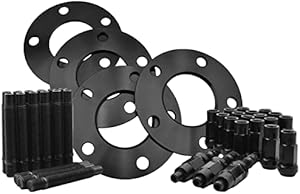 4 Pc Black 5x112 MM Hub Centric Wheel Spacers 3 MM (66.6 Hub Bore) + 90 MM M14x1.5 Stud Conversion + Black Lugs Works with Audi 09-19 A4 A5 A6 A7 A8 S4 S5 S6 S7 RS5 RS7 Q5 SQ5 Aftermarket