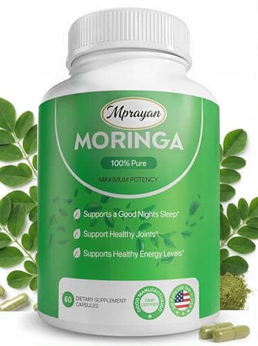 MPRAYAN Moringa Capsules 800mg – Pure Moringa Oleifera Leaf Powder – Antioxidant Nutritional...