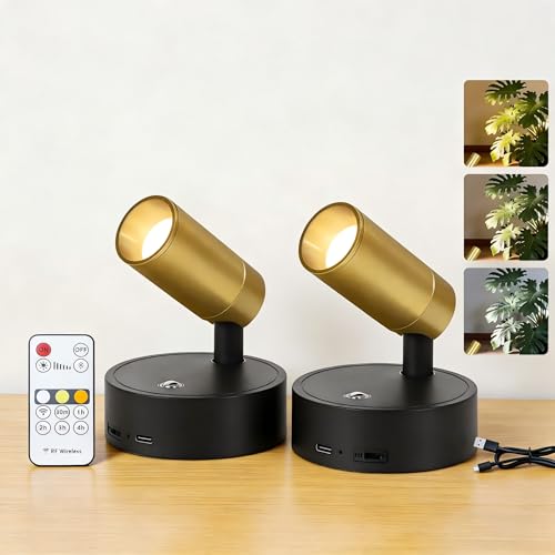 Luces LED inalámbricas Kambo, focos recargables táctiles de 2 piezas para plantas