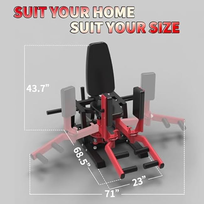 Hip Abductor Machine - Inner & Outer Thigh Workout with 6-Gear System & 4-Position Backrest - Home Gym Equipment