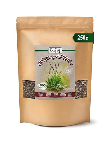 Biojoy Infusión de Llantén Menor Orgánico (250 g), Hojas de Llantén Menor, secas y cortadas (Plantago lanceolata)