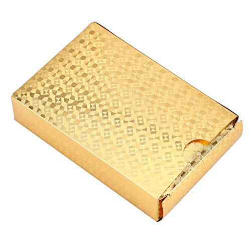 VIFER Pokerkarten wasserdichte Spielkarten Goldfolie Poker Karten Spiele Plastik Poker Spielkarten mit Box für Familien Kartenspiel Party (Prüfen) – Bild 6