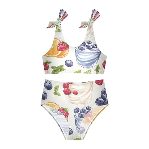 Berry Yogurt Orange Strawberry Blueberry Girls Tankini Swimsuit Kids Bikini Sets 2 Pcs Bathing Suit 3T3
