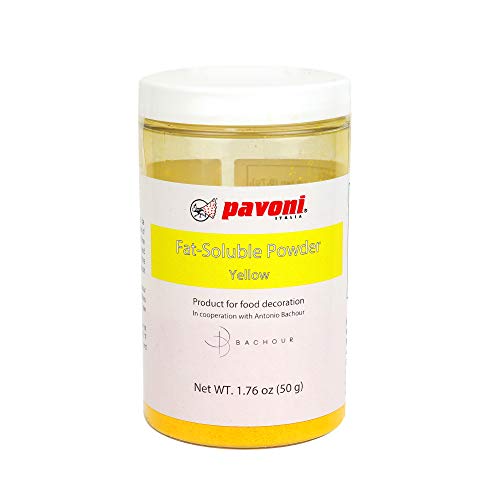 Pavoni Antonio Bachour Fat Soluble Powder Food Color 50 Grams Yellow