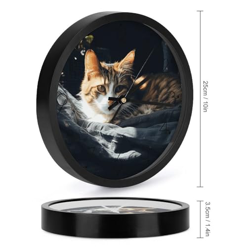 Horloge murale moderne chat lisible et silencieuse pour la maison