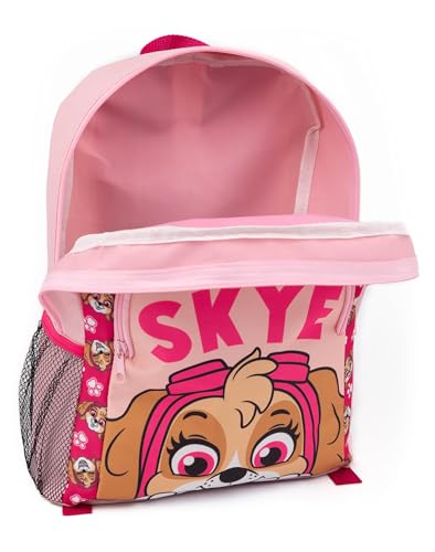 Paw Patrol Girls Backpack | Kids Pink Skye Helicopter Pilot Character Rucksack | Luggage Sports School Bag with Adjustable Straps | TV Show Merchandise Gifts, Pink, Rucksack Backpacks