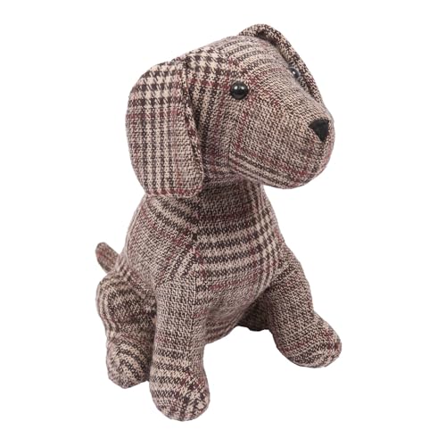 Nicola Spring Milo The Dog Door Stop - 19 x 26.5cm - Brown - Pack of 1 - Indoor Vintage Interior Decorative Animal Weighted Door Stopper for Home, Office Doors