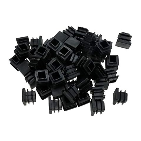 Coshar 50pcs 5/8 Inch OD Plastic Square Hole Plug Tube Pipe Insertion Plugs, 5/16 Inch ID, Black Cover