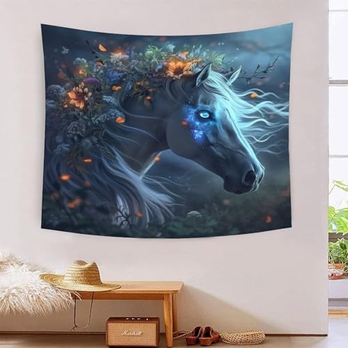 Tapisserie Cheval 3D Décoration Grand Salon Tissu Mural Chambre Cosy