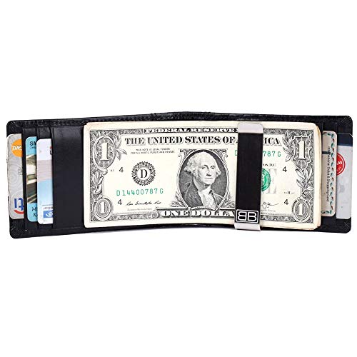 Image of Brooklyn Bridge Genuine Leather Money Clip Wallet for Men Chess VT Black - Premium Slim RFID Protected Wallet with Cash Clip & Multiple Card Slots, Stylish Front Pocket Design, Gift for Men