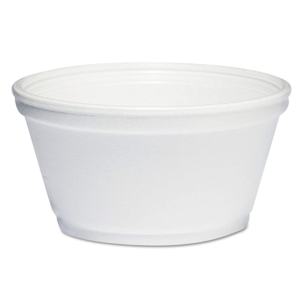 Dart 8SJ20 Foam Container, 8oz, White, 1000/Carton