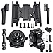 Front Planetary Gearbox Transfer Case Skid Plate Set with Short Drive Shaft for 1/10 RC Crawler SCX10 II Chassis (Black)