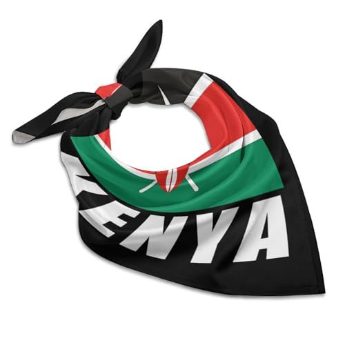 Kenyan Flag Kenya Square Kerchief Silk-Like Scarf Printed Bandanas Soft Face Mask Handkerchiefs Party Favor