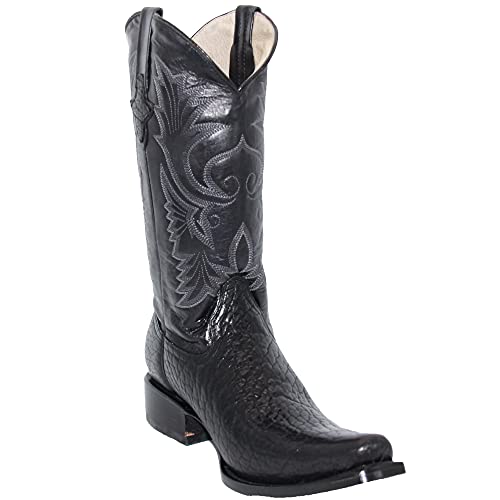Westerns Shops Men’s Genuine Leather Luxury Bull Neck Print Western Cowboy Boot