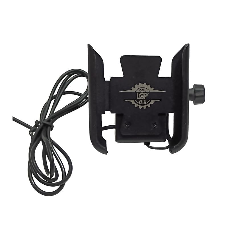 meenu arts cnc bike handlebar mount holder stand for mobile, gps, camera fixed bracket shockproof compatible for hero duet/maestro all models (mirror fittng- without usb port)