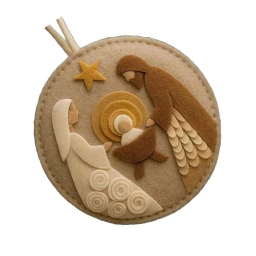 Oxxggkao Handgefertigtes Weihnachtskrippen-Ornament-Set aus Filz, mit...