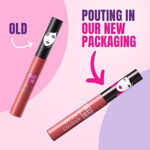 Image of Elle 18 Lit Lip, Matte Finish, Flattering Nude, 16 hrs Long Lasting Liquid Lipstick, Smudge and Transfer Proof Lipstick, One-stroke application, Quick Drying | 5.6 ml (Pack of 2)