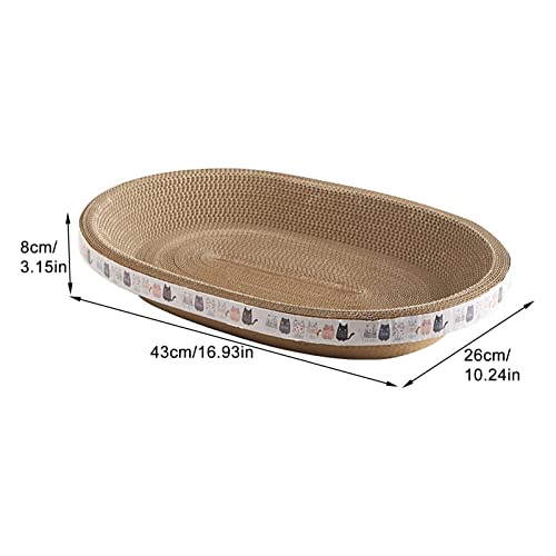 Cat Scratching Board, 2 In 1 Oval Cat Scratcher Cardboard Bowl Nest, Oval Cardboard For Cat, High-Density Durable Cat Scratching Board, Round Cat Scratching Lounge Bed, For Furniture Protection