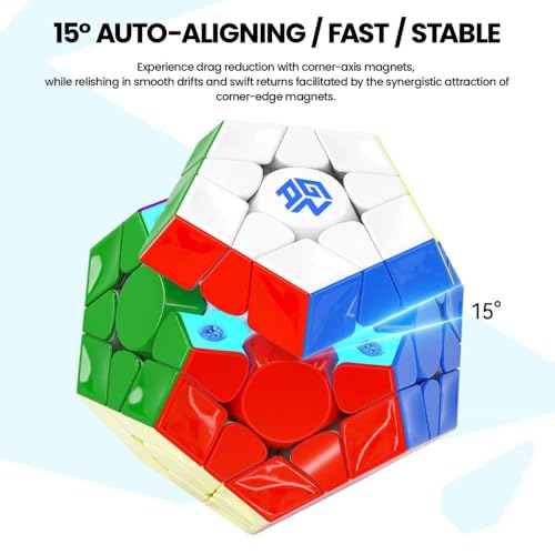 Image of GAN Megaminx V2 Magnetic Speed Cube | MagLev, 160-Point Ball-Core & UV Coated Finish | Omnidirectional Auto-Alignment 15 & 36 Customization Settings, Black