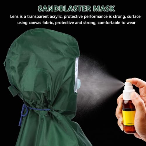 Image of UKCOCO Sand Hood Cap, Shawl Cap Hazmat Suit Plaque Sandblasting Mask Polishing Hood Protection Sand Painting Sandblaster Face for Spraying Sanding Cutting