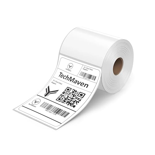 Image of 70gsm Thermal Label Printer Paper-4 inchx 6 inch(100 x 150 mm) Self Adhesive Stickers for Transfer Thermal Printing. Ideal for Shipping, Parcel, Barcode & Address Labels-400 Labels /Roll(Pack of 1)