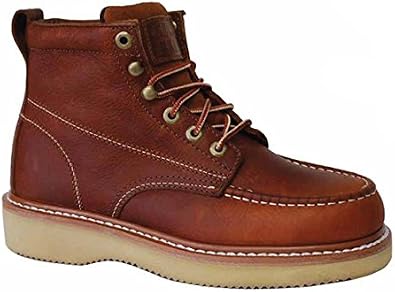 WorkZone Mens 6 inch Handcrafted Water Resistant Lightweight Full Grain Leather Wedge Work Boot N634 9 DM US Dark Brown