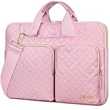 [Lacdo] 360°保護ラップトップショルダーバッグ、14インチコンピュータバッグ 用 14 インチ新しい MacBook Pro M4/M3/M2/M1 チップス プロ マックス A3112 A3401 A3185 A2918 A2992 A2779 A2442 2024-2021 メッセンジャー バッグ、サクラピンク