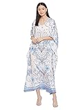 Oussum Women Long Maxi Plus Size Polyester Kaftan Caftan Gown Beach Party Casual Dress, White Plus Size Maxi Kaftan, One Size Plus