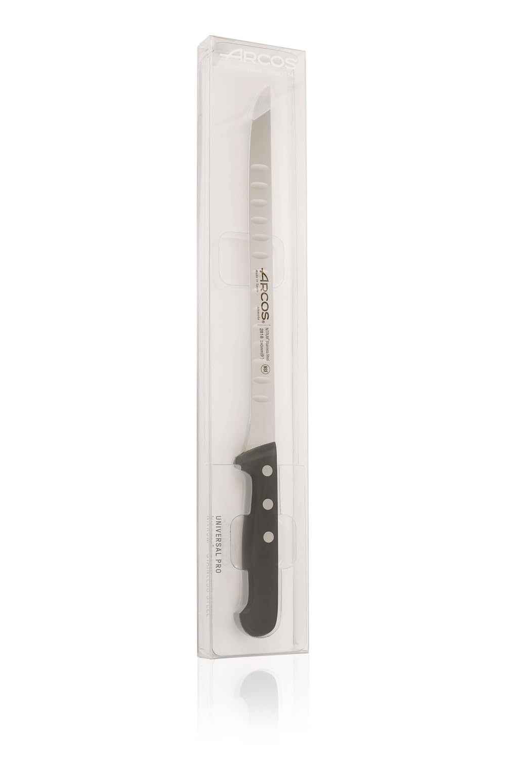 Arcos Couteau à Jambon Acier Inoxydable Lame 240 mm Manche POM Série Universelle Noir