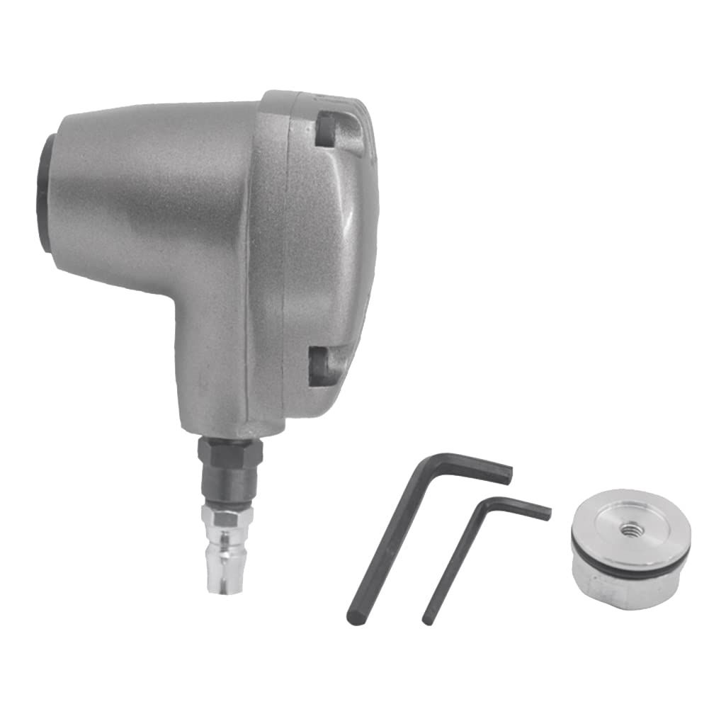 Martillo neumático de mano, martillo de palma de aire, 6 puntas de dureza diferentes, juego gris para tira de goma de acero de plástico