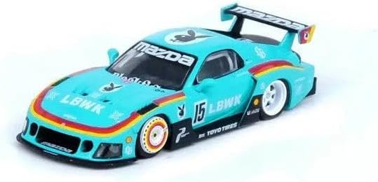 Inno Models RX7 (FD3S) LB-Super Silhouette RHD #15 Light Blue Striped 1/64 Diecast Model Car IN64-LBWK-RX7-03