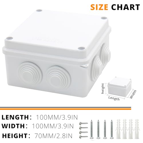 Boîte de dérivation plastique blanc ABS haute résistance IP65 MAKERELE 100mm